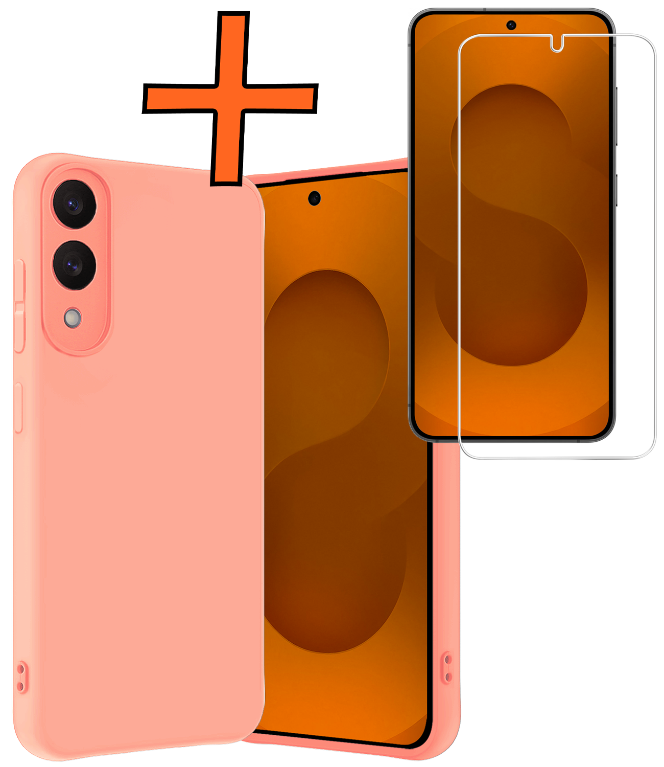 Nomfy Nomfy Samsung Galaxy S25 Edge Hoesje Siliconen Met Screenprotector - Lichtroze