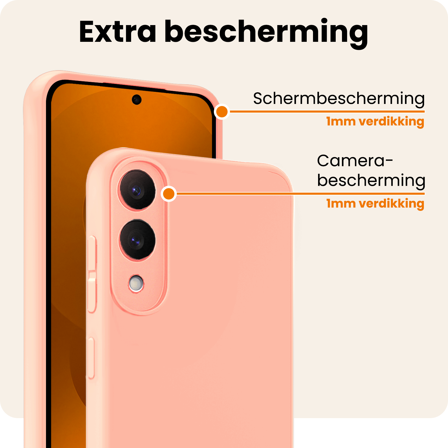 Nomfy Nomfy Samsung Galaxy S25 Edge Hoesje Siliconen Met Screenprotector - Lichtroze