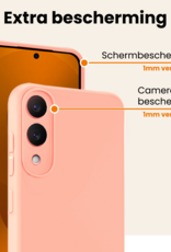 Nomfy Nomfy Samsung Galaxy S25 Edge Hoesje Siliconen Met 2x Screenprotector - Lichtroze