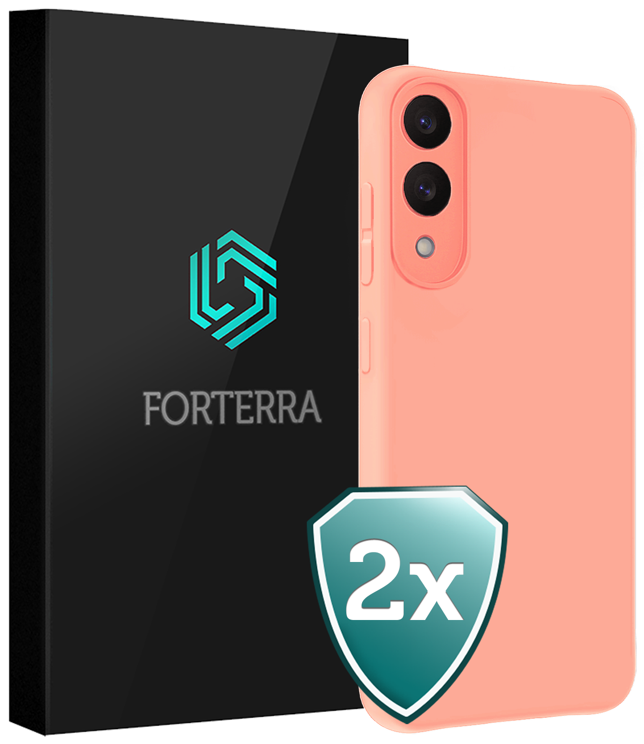 Forterra Forterra Samsung Galaxy S25 Edge Hoesje Siliconen - Lichtroze - 2 PACK