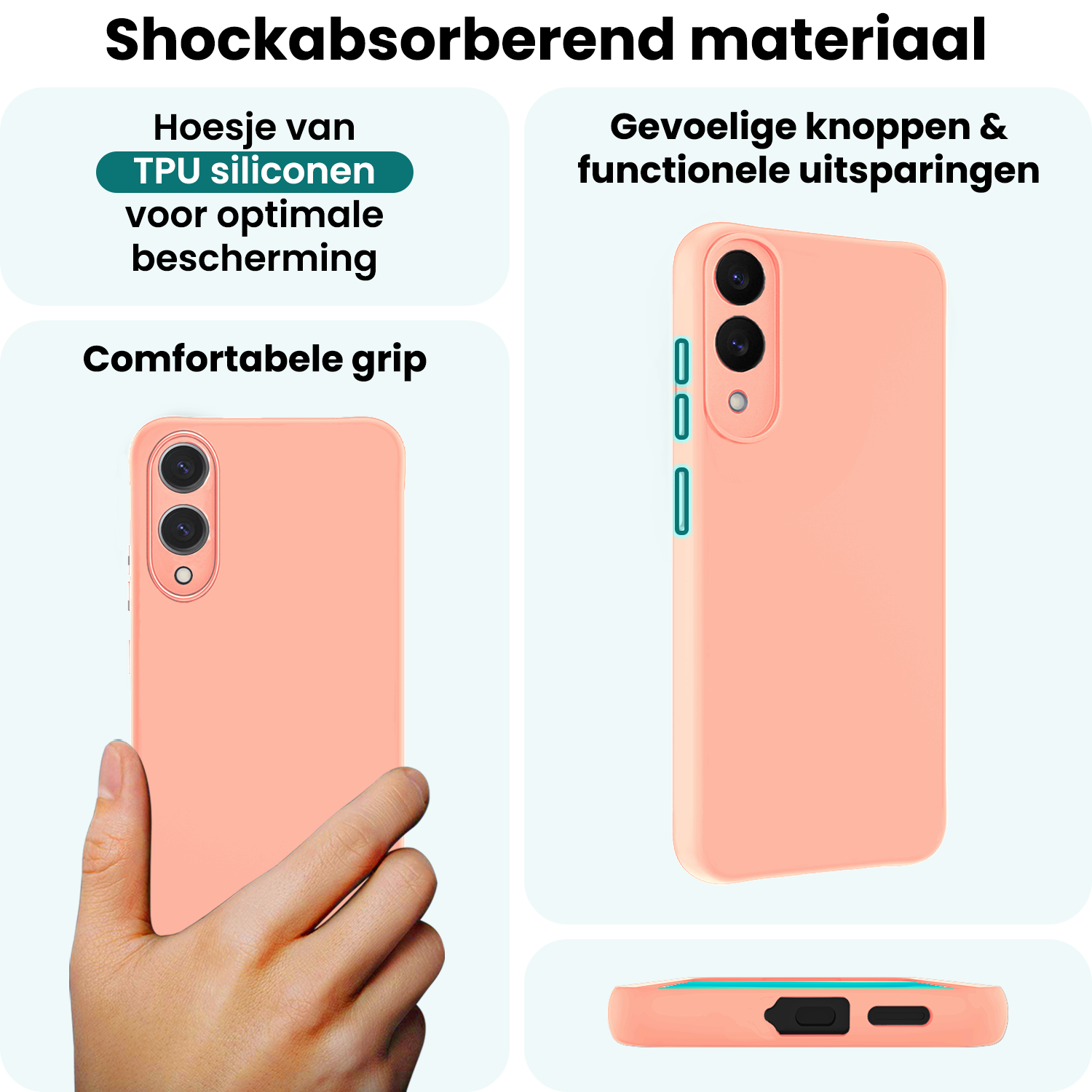 Forterra Forterra Samsung Galaxy S25 Edge Hoesje Siliconen - Lichtroze - 2 PACK