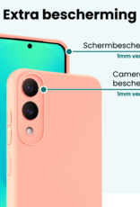 Forterra Forterra Samsung Galaxy S25 Edge Hoesje Siliconen Met Screenprotector - Lichtroze