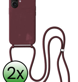 BASEY. BASEY. iPhone 17 Hoesje met Koord - Aubergine - 2 PACK