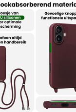 BASEY. BASEY. iPhone 17 Hoesje met Koord Met Screenprotector - Aubergine