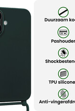 BASEY. BASEY. iPhone 17 Hoesje met Koord Met 2x Screenprotector - Donkergroen