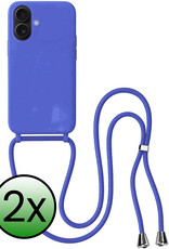 BASEY. BASEY. iPhone 17 Hoesje met Koord - Fel Blauw - 2 PACK