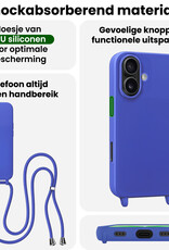 BASEY. BASEY. iPhone 17 Hoesje met Koord - Fel Blauw - 2 PACK