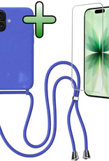 BASEY. BASEY. iPhone 17 Hoesje met Koord Met Screenprotector - Fel Blauw