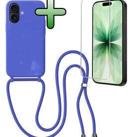 BASEY. BASEY. iPhone 17 Hoesje met Koord Met Screenprotector - Fel Blauw