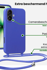 BASEY. BASEY. iPhone 17 Hoesje met Koord Met 2x Screenprotector - Fel Blauw