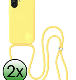 BASEY. BASEY. iPhone 17 Hoesje met Koord - Geel - 2 PACK