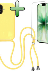 BASEY. BASEY. iPhone 17 Hoesje met Koord Met Screenprotector - Geel