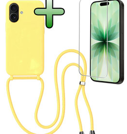 BASEY. BASEY. iPhone 17 Hoesje met Koord Met Screenprotector - Geel