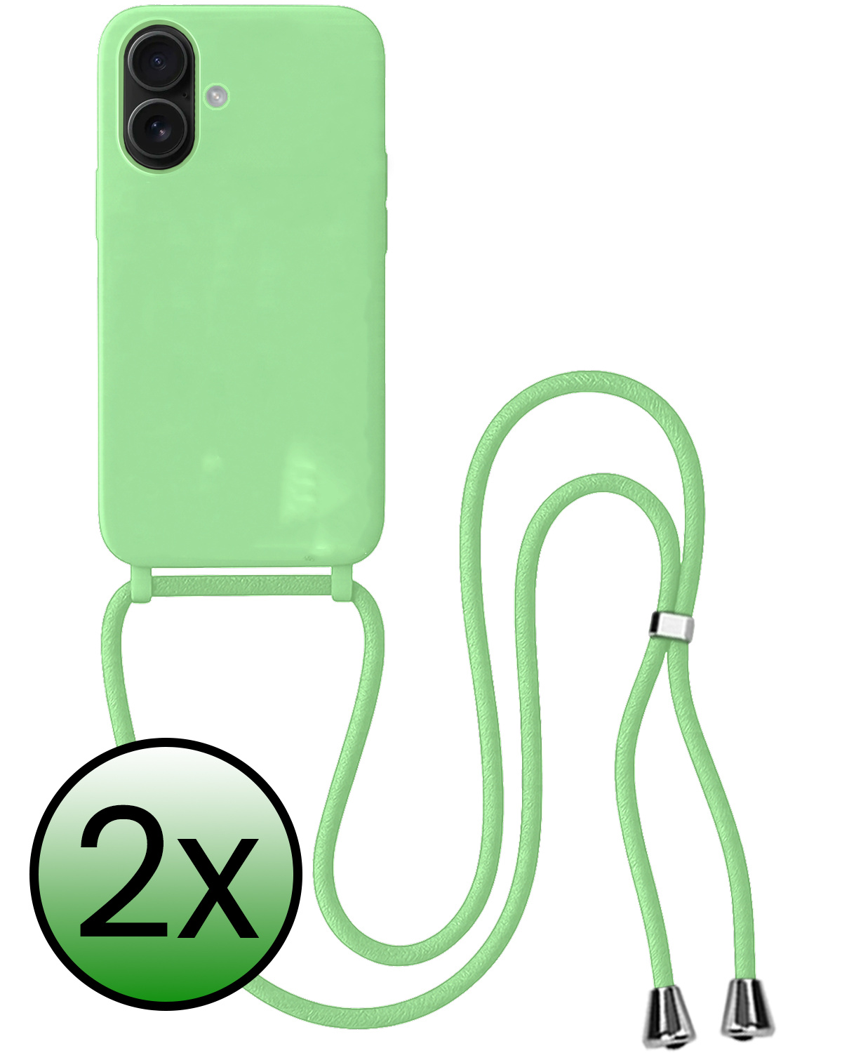BASEY. BASEY. iPhone 17 Hoesje met Koord - Groen - 2 PACK