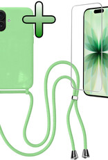 BASEY. BASEY. iPhone 17 Hoesje met Koord Met Screenprotector - Groen