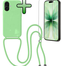 BASEY. BASEY. iPhone 17 Hoesje met Koord Met Screenprotector - Groen