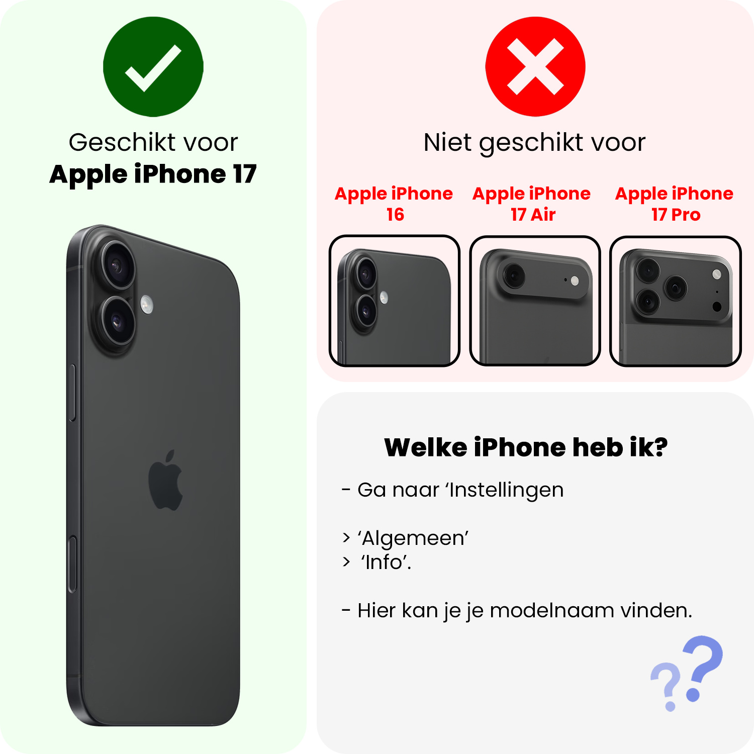 BASEY. BASEY. iPhone 17 Hoesje met Koord Met Screenprotector - Groen
