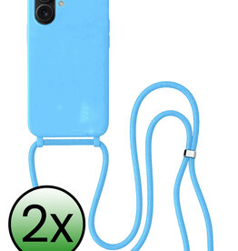 BASEY. BASEY. iPhone 17 Hoesje met Koord - Lichtblauw - 2 PACK