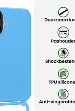 BASEY. BASEY. iPhone 17 Hoesje met Koord Met 2x Screenprotector - Lichtblauw