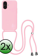 BASEY. BASEY. iPhone 17 Hoesje met Koord - Lichtroze - 2 PACK