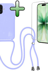 BASEY. BASEY. iPhone 17 Hoesje met Koord Met Screenprotector - Lila