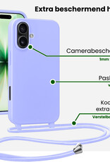 BASEY. BASEY. iPhone 17 Hoesje met Koord Met 2x Screenprotector - Lila