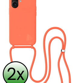 BASEY. BASEY. iPhone 17 Hoesje met Koord - Papaya - 2 PACK