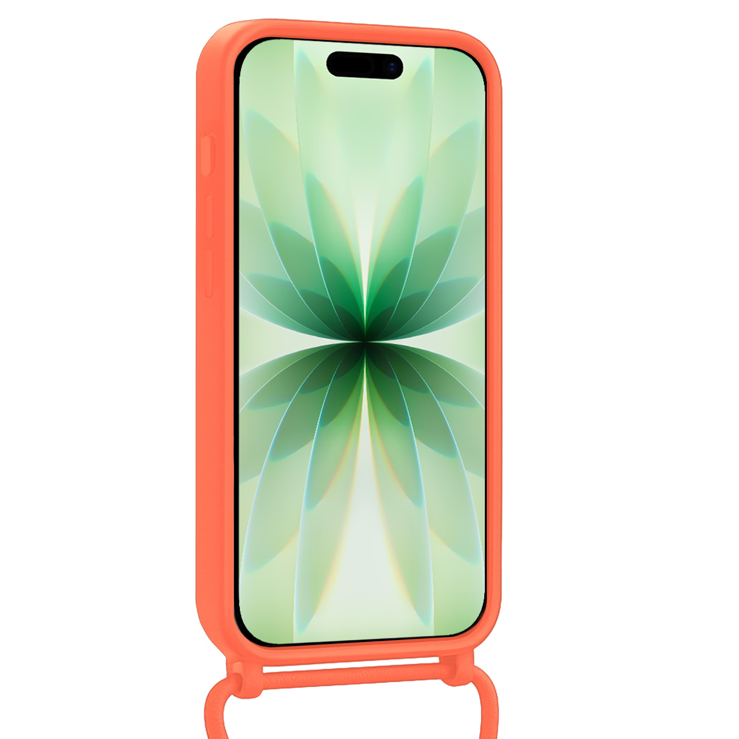 BASEY. BASEY. iPhone 17 Hoesje met Koord Met Screenprotector - Papaya