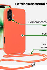 BASEY. BASEY. iPhone 17 Hoesje met Koord Met 2x Screenprotector - Papaya