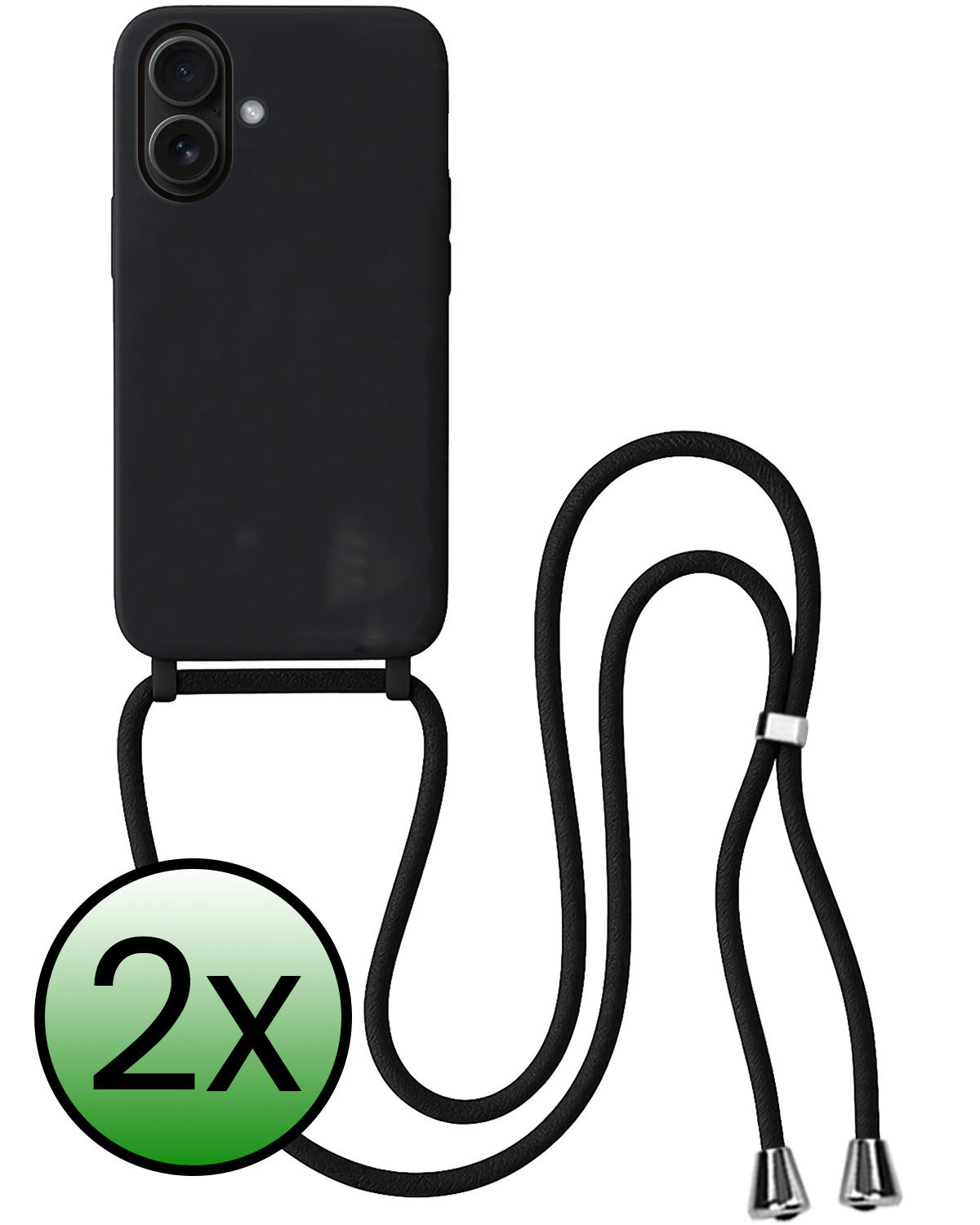 BASEY. BASEY. iPhone 17 Hoesje met Koord - Zwart - 2 PACK