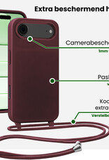 BASEY. BASEY. iPhone Air Hoesje met Koord Met Screenprotector - Aubergine