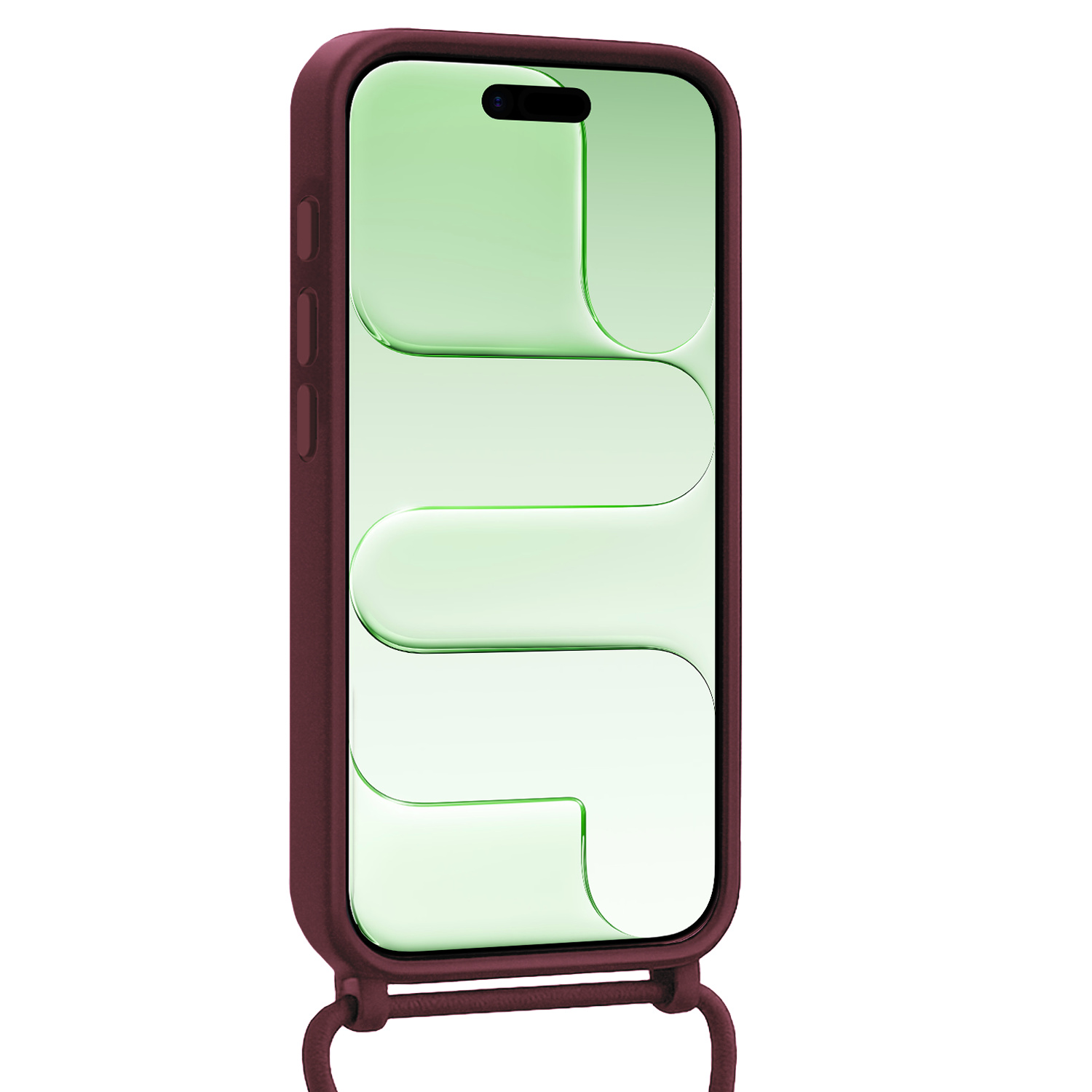 BASEY. BASEY. iPhone Air Hoesje met Koord Met Screenprotector - Aubergine