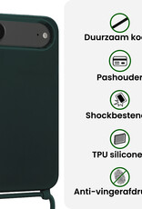 BASEY. BASEY. iPhone Air Hoesje met Koord Met 2x Screenprotector - Donkergroen