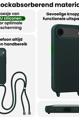 BASEY. BASEY. iPhone Air Hoesje met Koord Met 2x Screenprotector - Donkergroen