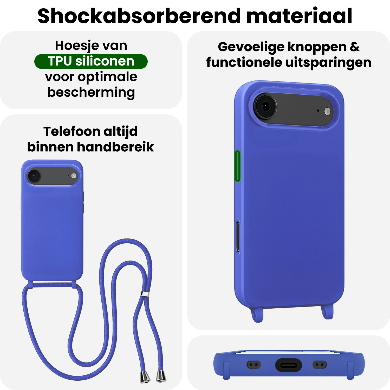 BASEY. BASEY. iPhone Air Hoesje met Koord - Fel Blauw