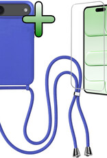 BASEY. BASEY. iPhone Air Hoesje met Koord Met Screenprotector - Fel Blauw