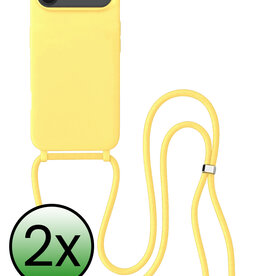BASEY. BASEY. iPhone Air Hoesje met Koord - Geel - 2 PACK