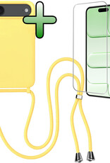 BASEY. BASEY. iPhone Air Hoesje met Koord Met Screenprotector - Geel