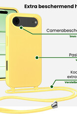 BASEY. BASEY. iPhone Air Hoesje met Koord Met 2x Screenprotector - Geel
