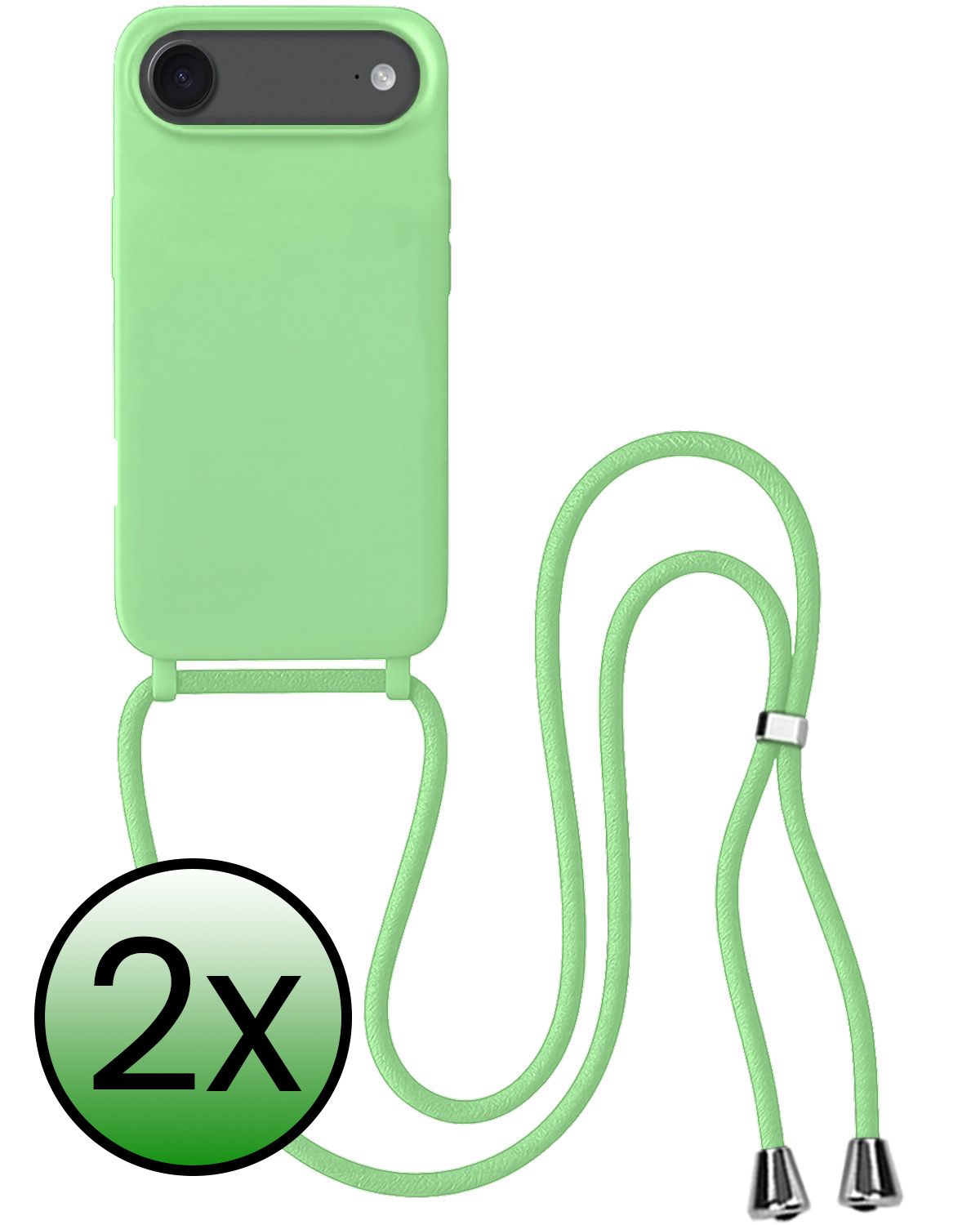 BASEY. BASEY. iPhone Air Hoesje met Koord - Groen - 2 PACK