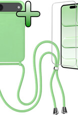 BASEY. BASEY. iPhone Air Hoesje met Koord Met Screenprotector - Groen