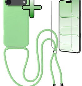 BASEY. BASEY. iPhone Air Hoesje met Koord Met Screenprotector - Groen