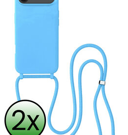 BASEY. BASEY. iPhone Air Hoesje met Koord - Lichtblauw - 2 PACK