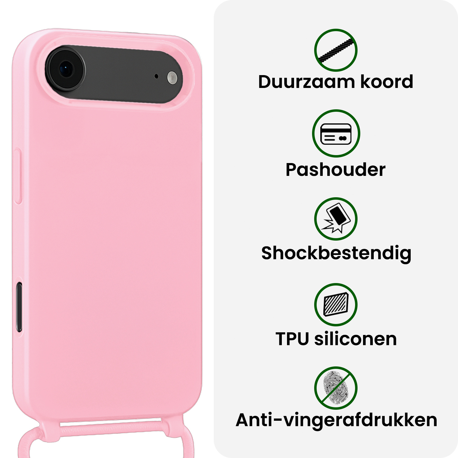 BASEY. BASEY. iPhone Air Hoesje met Koord - Lichtroze