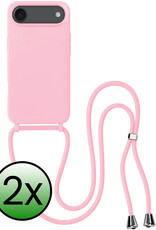 BASEY. BASEY. iPhone Air Hoesje met Koord - Lichtroze - 2 PACK