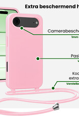 BASEY. BASEY. iPhone Air Hoesje met Koord Met Screenprotector - Lichtroze
