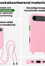 BASEY. BASEY. iPhone Air Hoesje met Koord Met Screenprotector - Lichtroze