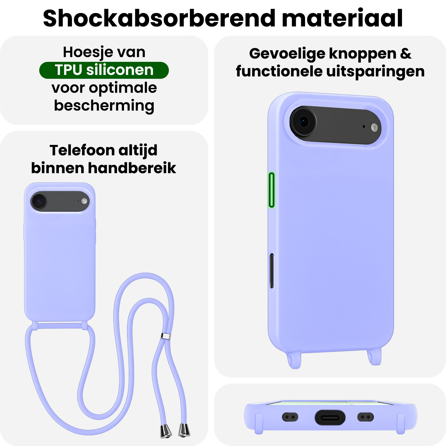 BASEY. BASEY. iPhone Air Hoesje met Koord - Lila
