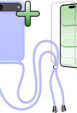 BASEY. BASEY. iPhone Air Hoesje met Koord Met Screenprotector - Lila