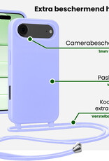 BASEY. BASEY. iPhone Air Hoesje met Koord Met 2x Screenprotector - Lila